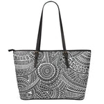 Hawaii Polynesian Tribal Print Leather Tote Bag