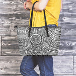 Hawaii Polynesian Tribal Print Leather Tote Bag