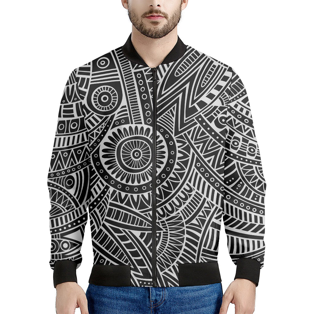 Hawaii Polynesian Tribal Print Men's Bomber Jacket