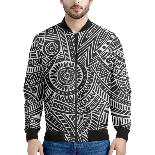 Hawaii Polynesian Tribal Print Men's Bomber Jacket