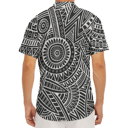 Hawaii Polynesian Tribal Print Men's Deep V-Neck Shirt