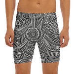 Hawaii Polynesian Tribal Print Men's Long Boxer Briefs