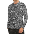 Hawaii Polynesian Tribal Print Men's Long Sleeve Rash Guard