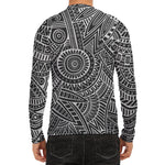 Hawaii Polynesian Tribal Print Men's Long Sleeve Rash Guard