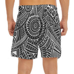 Hawaii Polynesian Tribal Print Men's Split Running Shorts