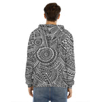 Hawaii Polynesian Tribal Print Men's Velvet Pullover Hoodie