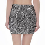 Hawaii Polynesian Tribal Print Pencil Mini Skirt