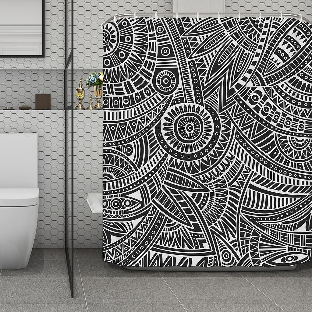 Hawaii Polynesian Tribal Print Polyester Shower Curtain