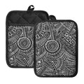 Hawaii Polynesian Tribal Print Pot Holders With Pocket
