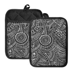 Hawaii Polynesian Tribal Print Pot Holders With Pocket