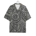 Hawaii Polynesian Tribal Print Rayon Hawaiian Shirt