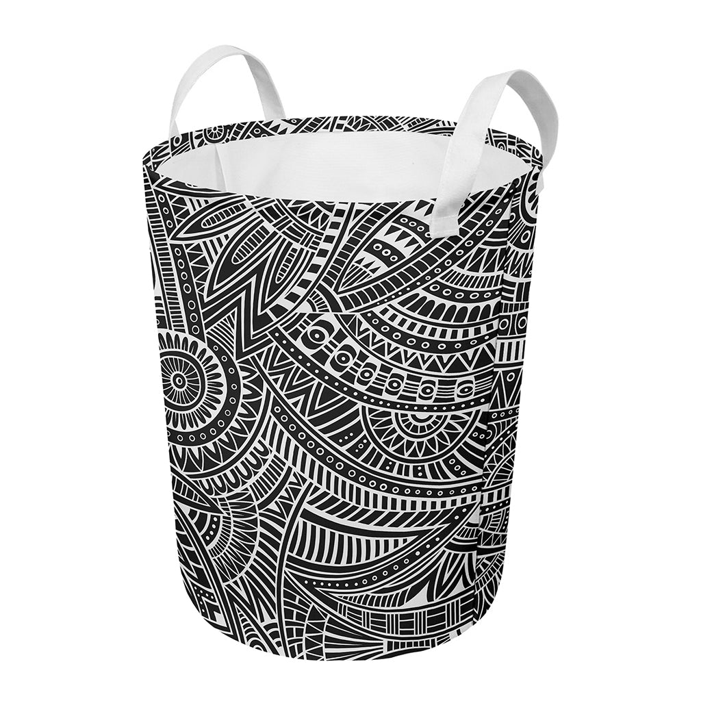 Hawaii Polynesian Tribal Print Round Laundry Basket