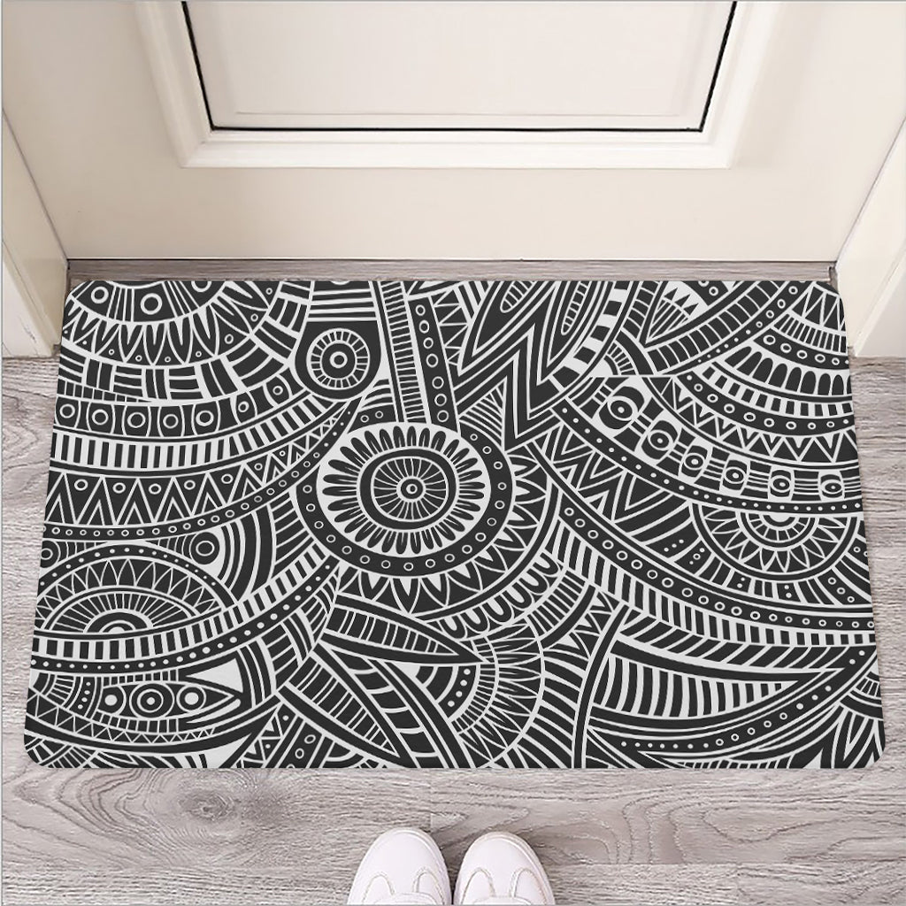 Hawaii Polynesian Tribal Print Rubber Doormat
