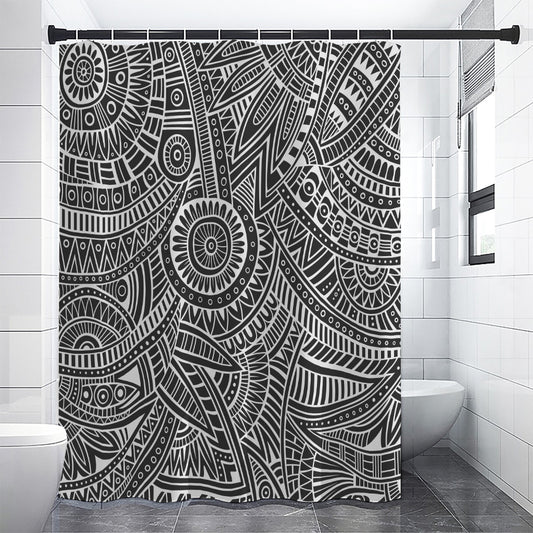 Hawaii Polynesian Tribal Print Shower Curtain
