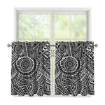 Hawaii Polynesian Tribal Print Tier Curtains
