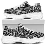 Hawaii Polynesian Tribal Print White Chunky Shoes
