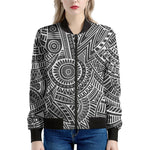 Hawaii Polynesian Tribal Print Women's Bomber Jacket
