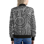 Hawaii Polynesian Tribal Print Women's Bomber Jacket