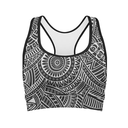 Hawaii Polynesian Tribal Print Women's Sports Bra