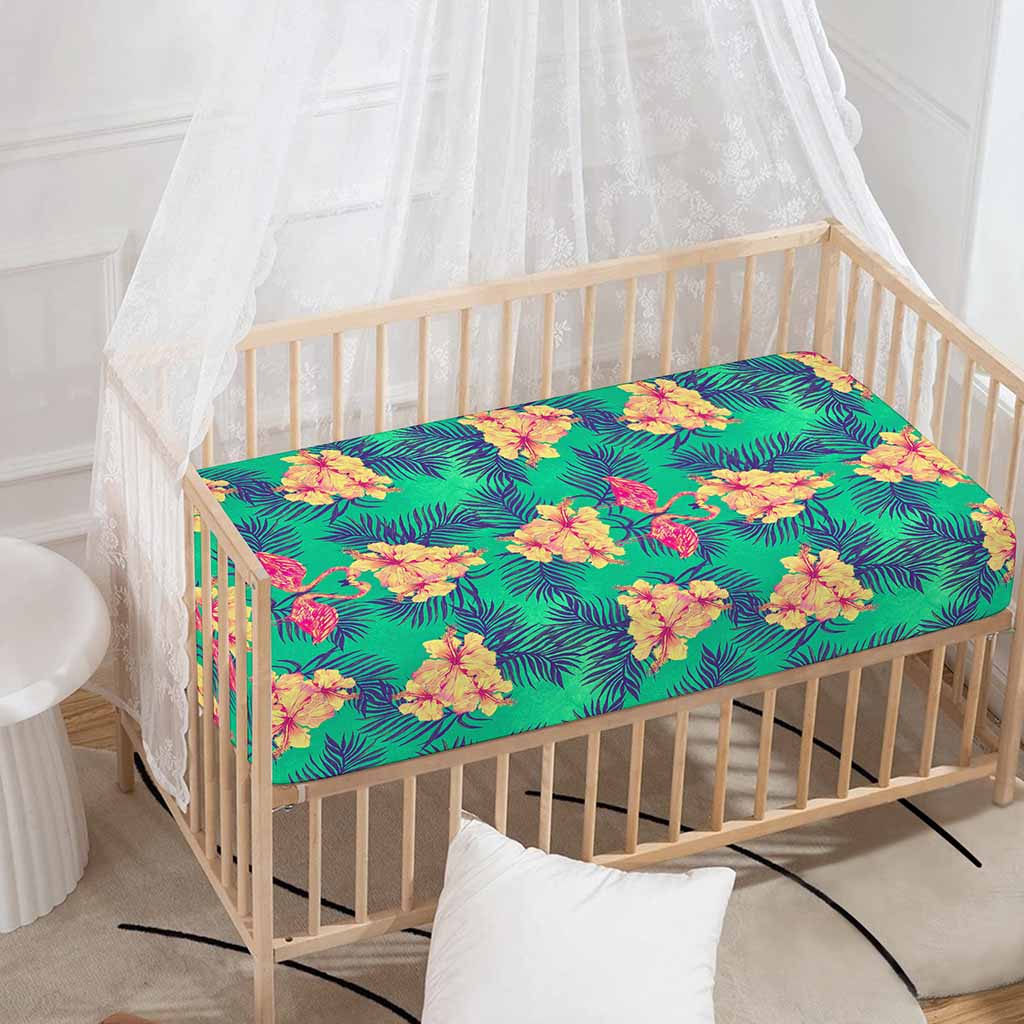 Hawaii Tropical Paradise Pattern Print Baby Crib Sheet