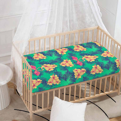 Hawaii Tropical Paradise Pattern Print Baby Crib Sheet