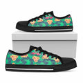 Hawaii Tropical Paradise Pattern Print Black Low Top Sneakers