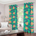 Hawaii Tropical Paradise Pattern Print Dimout Grommet Curtains
