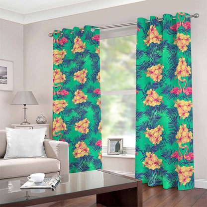 Hawaii Tropical Paradise Pattern Print Blackout Grommet Curtains