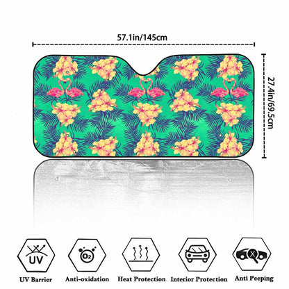 Hawaii Tropical Paradise Pattern Print Car Windshield Sun Shade