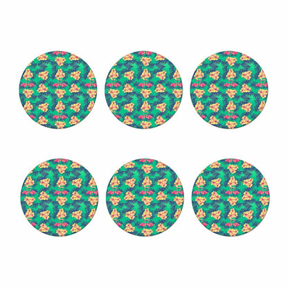 Hawaii Tropical Paradise Pattern Print Coaster Set