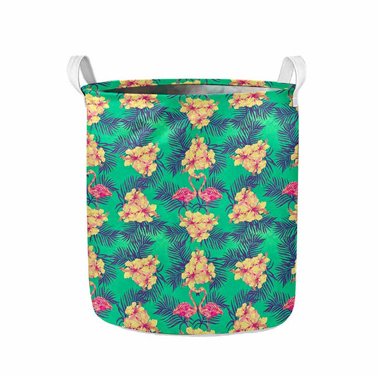 Hawaii Tropical Paradise Pattern Print Collapsible Laundry Basket