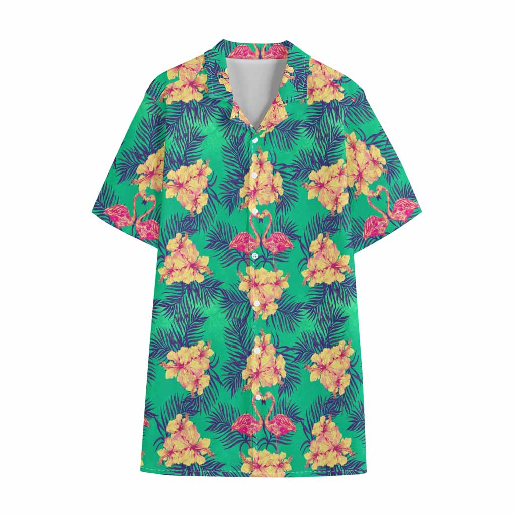 Hawaii Tropical Paradise Pattern Print Cotton Hawaiian Shirt