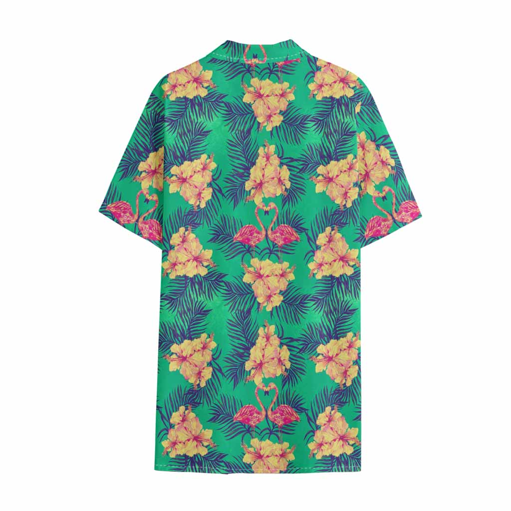 Hawaii Tropical Paradise Pattern Print Cotton Hawaiian Shirt
