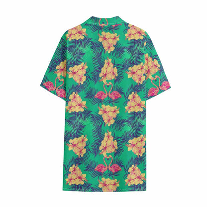 Hawaii Tropical Paradise Pattern Print Cotton Hawaiian Shirt