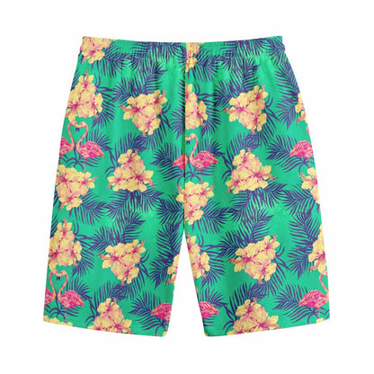 Hawaii Tropical Paradise Pattern Print Cotton Shorts