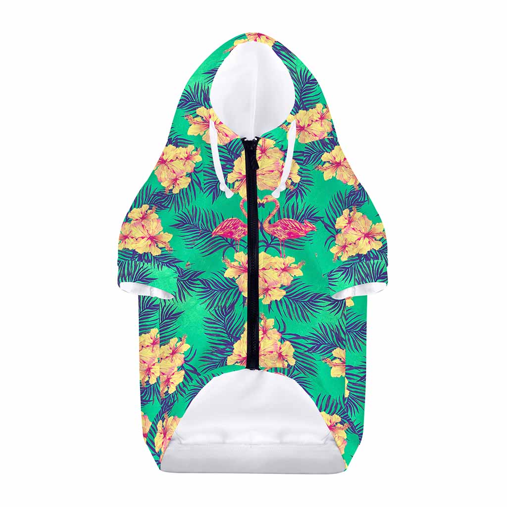 Hawaii Tropical Paradise Pattern Print Dog Zip Up Hoodie