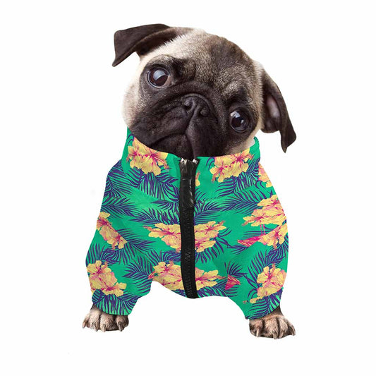 Hawaii Tropical Paradise Pattern Print Dog Zip Up Jacket