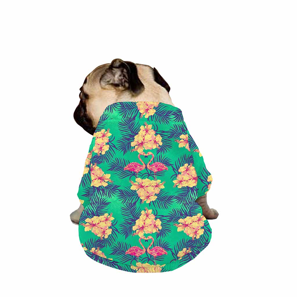 Hawaii Tropical Paradise Pattern Print Dog Zip Up Jacket