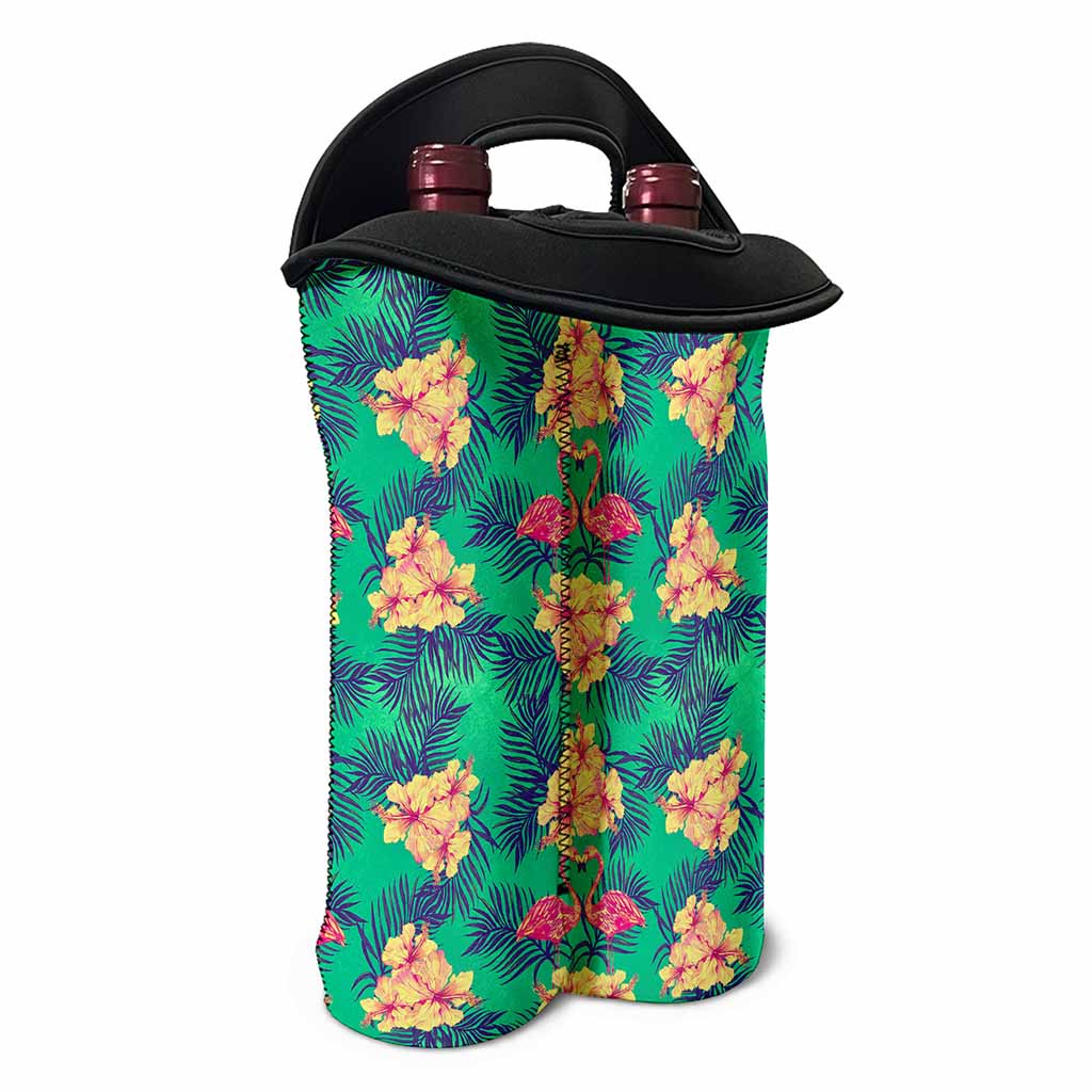 Hawaii Tropical Paradise Pattern Print Double Neoprene Wine Tote