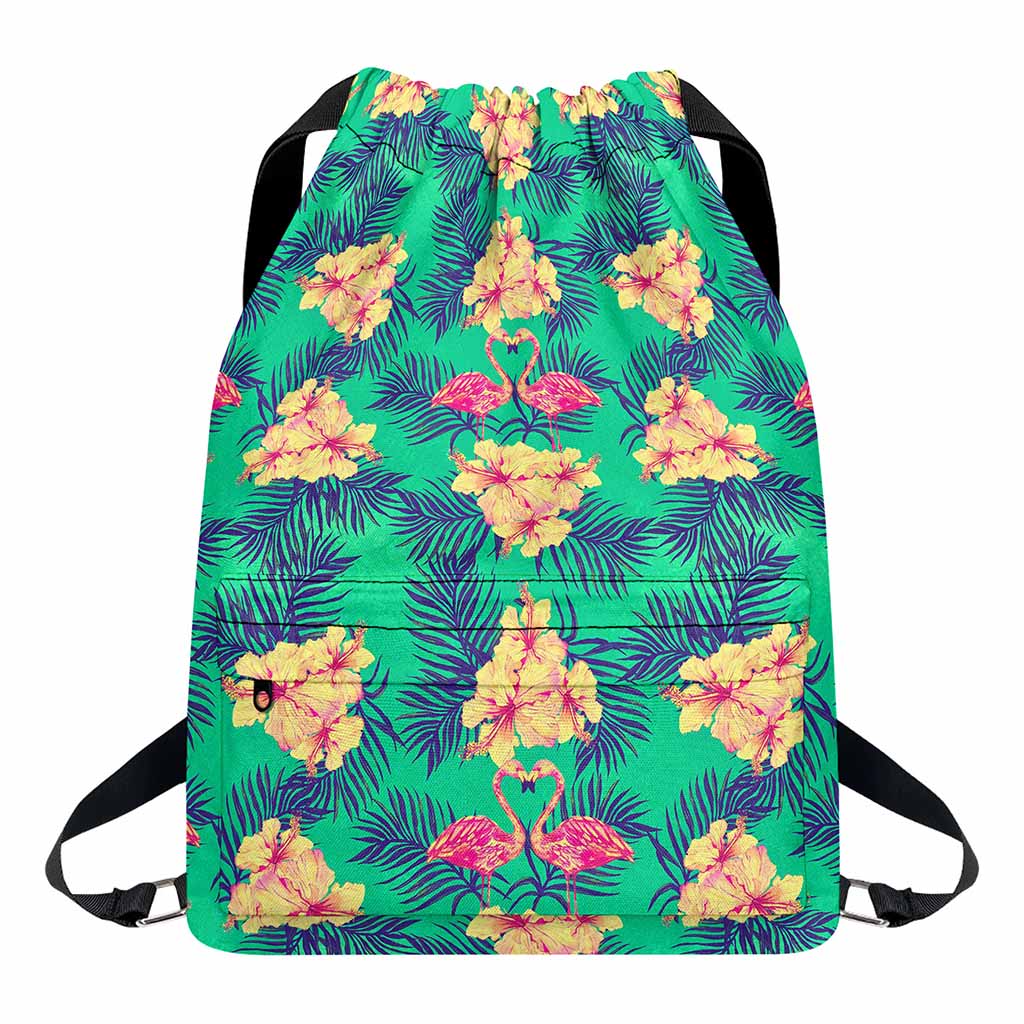 Hawaii Tropical Paradise Pattern Print Drawstring Backpack