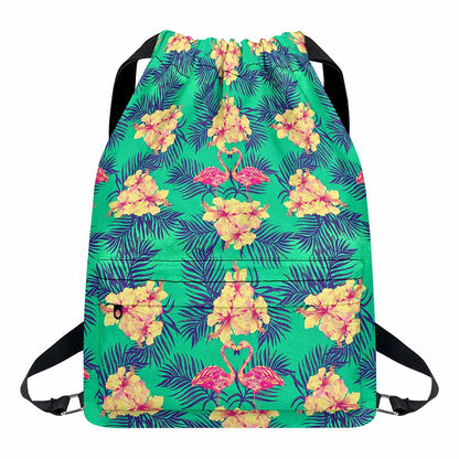 Hawaii Tropical Paradise Pattern Print Drawstring Backpack