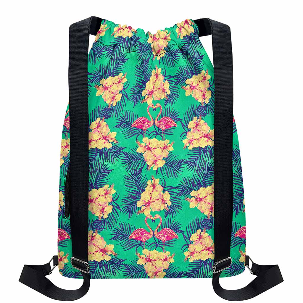 Hawaii Tropical Paradise Pattern Print Drawstring Backpack