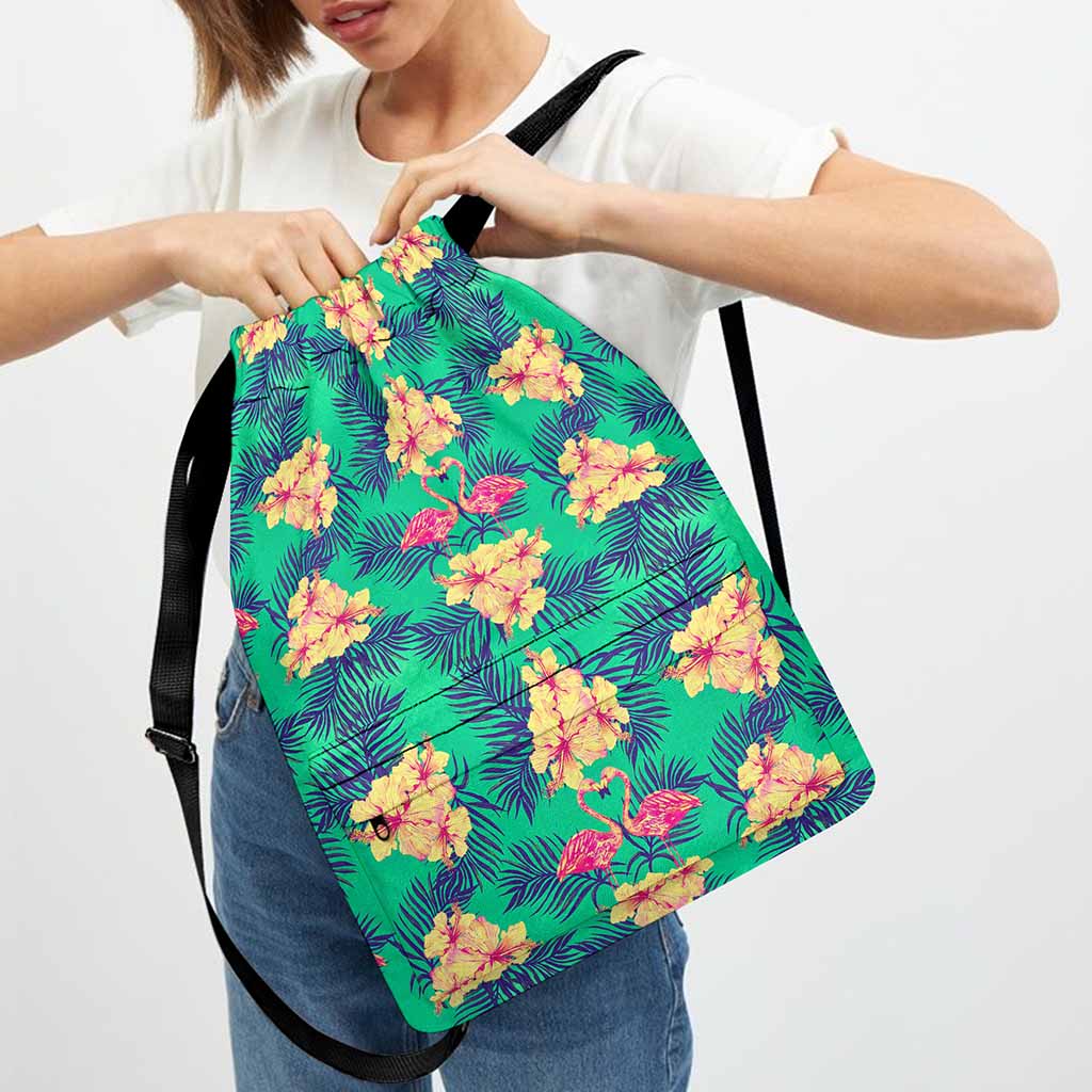 Hawaii Tropical Paradise Pattern Print Drawstring Backpack