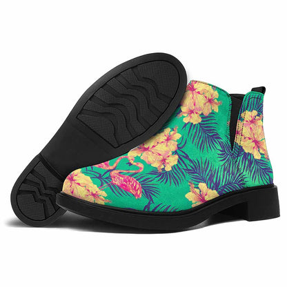 Hawaii Tropical Paradise Pattern Print Flat Ankle Boots