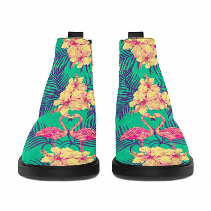 Hawaii Tropical Paradise Pattern Print Flat Ankle Boots