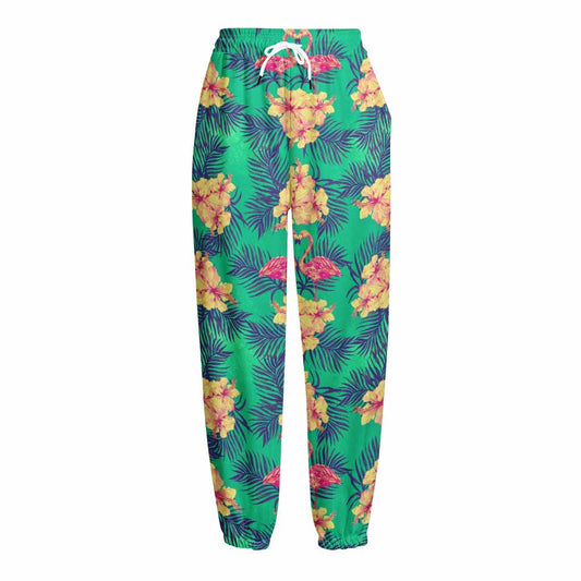 Hawaii Tropical Paradise Pattern Print Fleece Lined Knit Pants