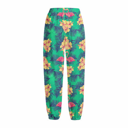 Hawaii Tropical Paradise Pattern Print Fleece Lined Knit Pants