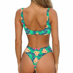 Hawaii Tropical Paradise Pattern Print Front Bow Tie Bikini