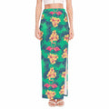 Hawaii Tropical Paradise Pattern Print High Slit Maxi Skirt