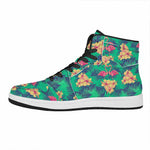 Hawaii Tropical Paradise Pattern Print High Top Leather Sneakers